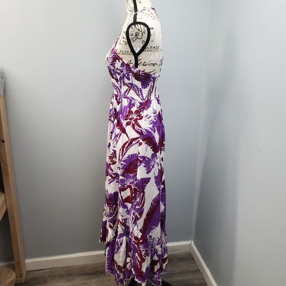 Free People Fit & Flare Dress Womens M Multi Smocked Chest Halter Neck Backless - Picture 9 of 11